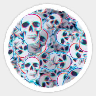 Glitch Skull Pattern Sticker